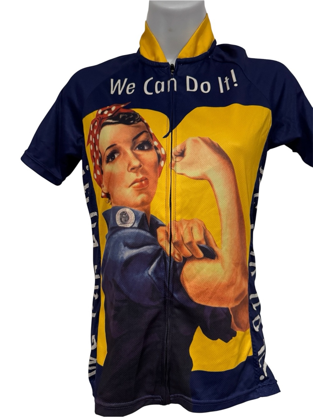 We Can Do It! Women's Short Sleeve Tee - Navy & Yellow